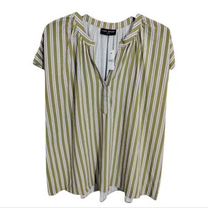 Lane Bryant Striped Viscose Cotton Boho Top‎ size 22/24 Spring Summer Resortwear